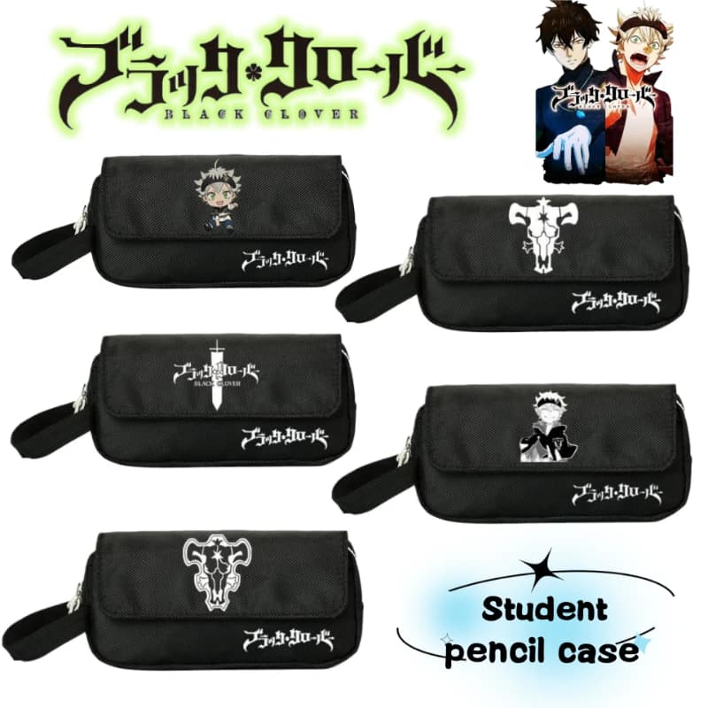 Black Clover Yuno Grinbellor Asta Noelle Silva Creative Cartoon Stationery Bag Student Pencil Ruler Multifunctional Storage Bag