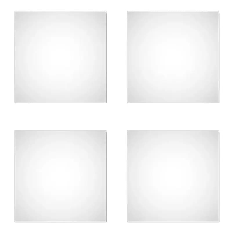 Specchio autoadesivo non in vetro AC76-4 pezzi, sottile e flessibile, per decorazione fai-da-te di pareti, ideale per camera da letto, armadio, bagno, resistente.