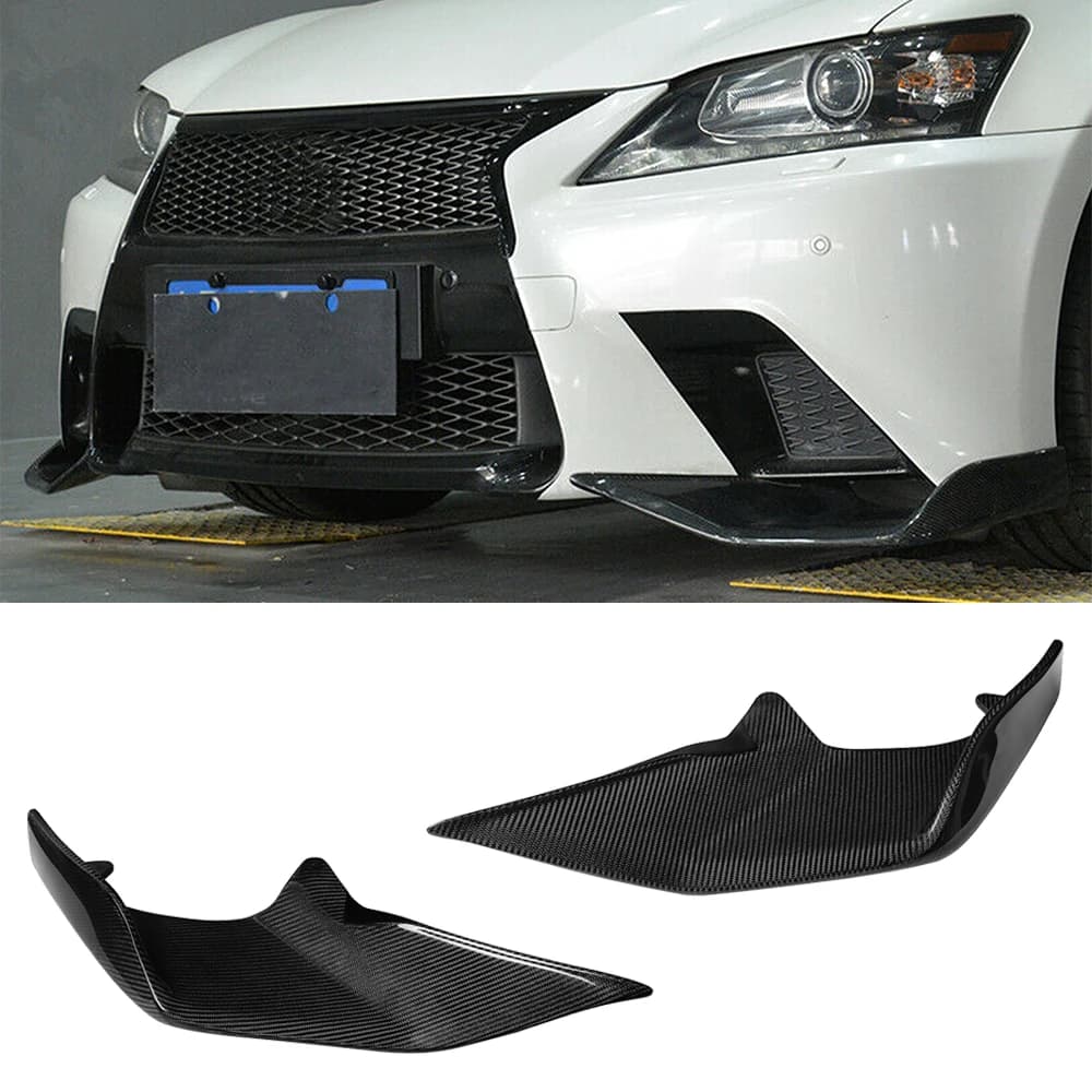 For Lexus GS350 F-Sport bumper 2013-2015 Real Carbon fiber Lip Front Spoiler Splitter Trim Covering Auto Editing Accessories