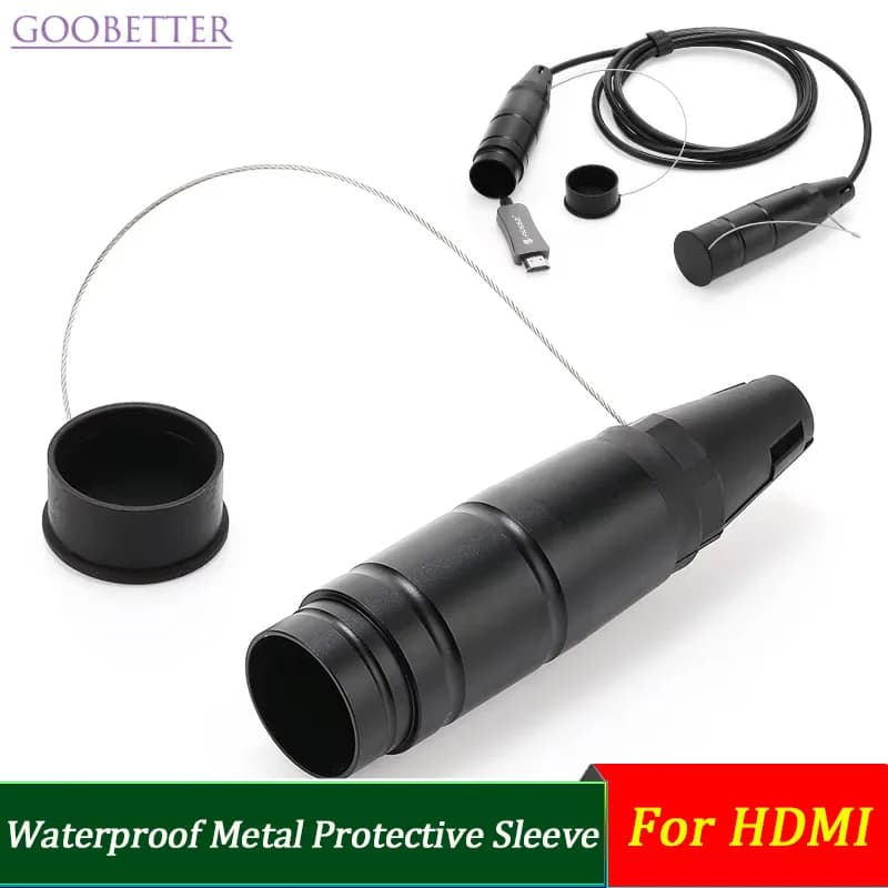 Custodia protettiva in metallo impermeabile per cavo in fibra ottica HDMI Copertura antipolvere per esterni Prestazioni dati Noleggio Home Theater