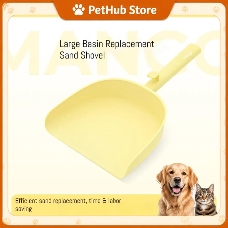 Mango Cat Litter Scoop Large Litter Changing Shovel For Large Cat Litter Box Long Handle High Efficiency Pet Cleaning Tool