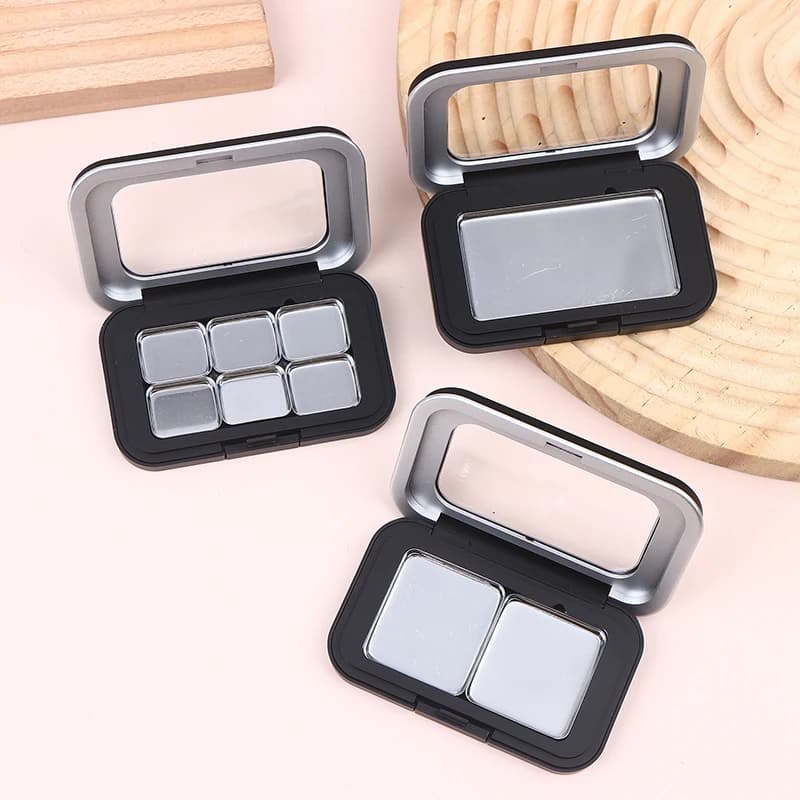 Palette Cosmetica Magnetica Vuota con Specchio, 1/2/3/4/6/8 Scomparti, in Ferro, per Ombretto, Fard, Rossetto, Glitter Fai-da-te, Scatola Trucchi