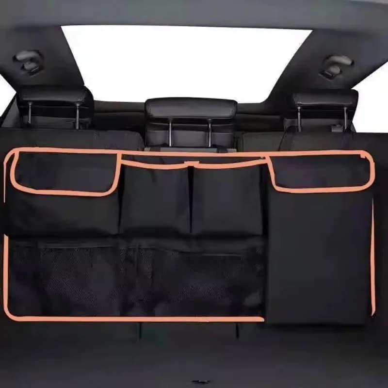 Organizzatore per bagagliaio per auto per SUV, borsa portaoggetti sospesa per sedile posteriore, soluzione di archiviazione per aggiornamento con 4 tasche 39 * 14 pollici