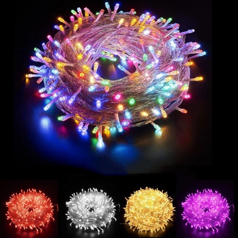 10M 100LED LED String Light AC 220V 110V Lampade a festone Impermeabile Ghirlanda esterna Festa Vacanza Natale Decorazione di nozze