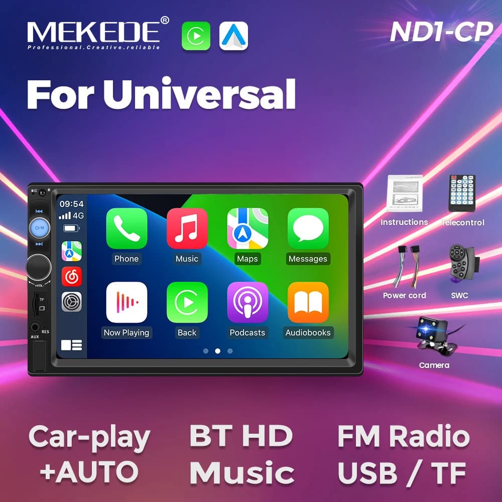 MEKEDE ND1 Carplay Android Auto Autoradio Stereo 7010B MP5 Lettore multimediale Universale HD Touch Screen Mirror Link TF USB FM