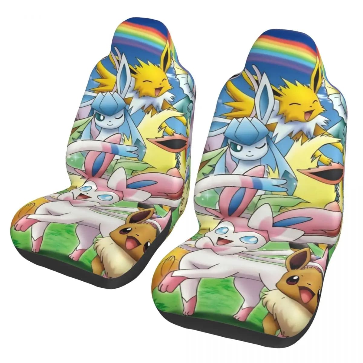 Universal Poke-Mon Car Seat Cover Cartoon, suitable for most cars and SUVs, nice theme car seat mat game, polyester, for hunting.