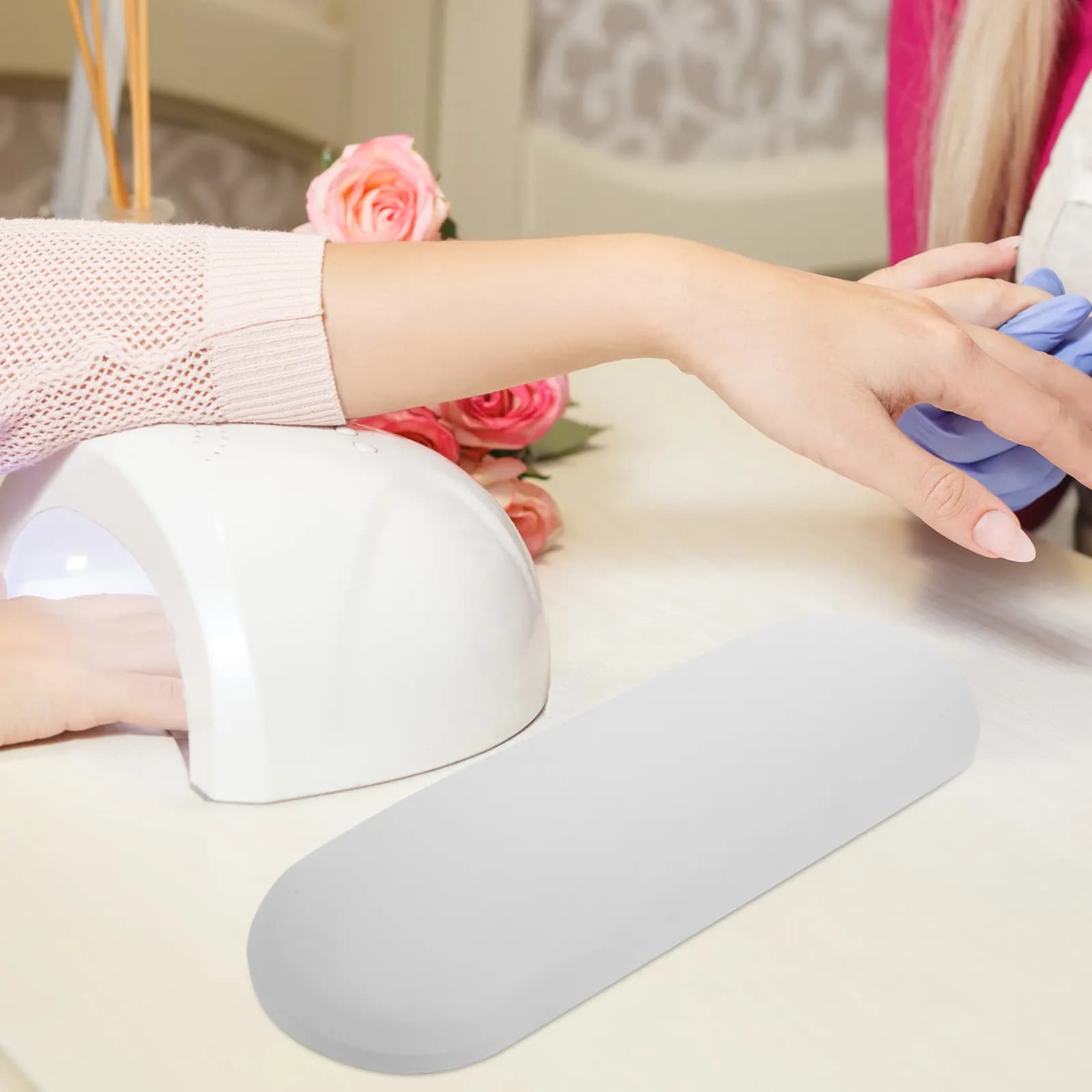 2Pcs Nail Art Hand Pillows Manicure Hand Rest Cushions Detachable Arm Support for Salon Home Acrylic Nail Cushion Stable Non