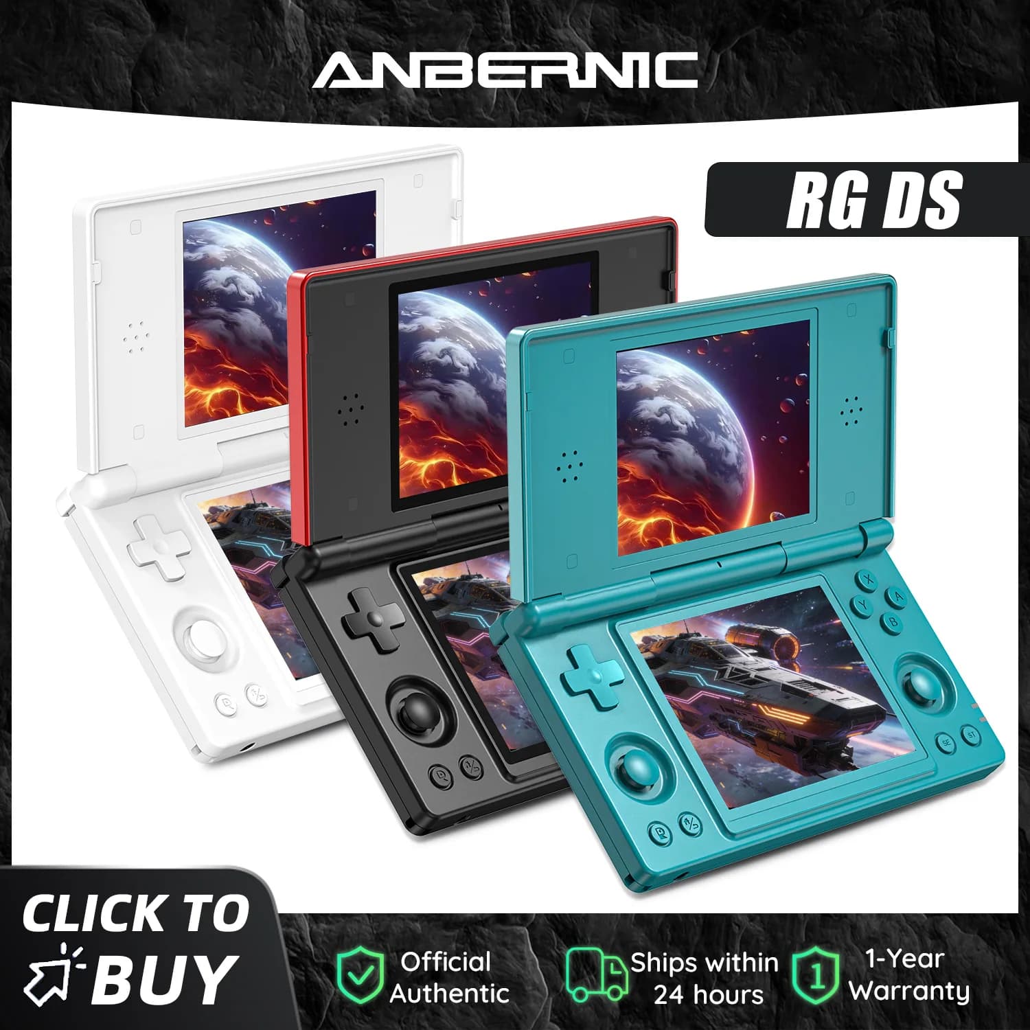Console di Gioco Anbernic RG DS con Doppio Schermo IPS da 4.0”, Supporto Android 14, Doppia Applicazione su Schermi Divisi e Chip Hall Switch
