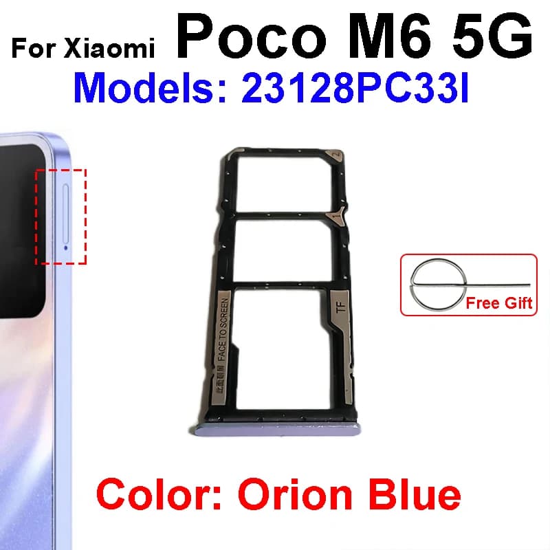 Presa adattatore vassoio di memoria scheda SIM per Xiaomi Poco M6 Pro 4G 5G parti di ricambio del supporto del lettore di schede SIM