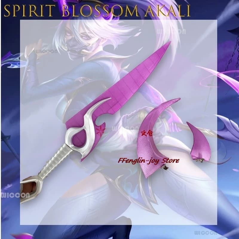 Disfraz ‌ Spirit Blossom Akali Daggerr Accessori per capelli Cosplay Weon Prop Anime Outfit Accessori alti deguisement adulto