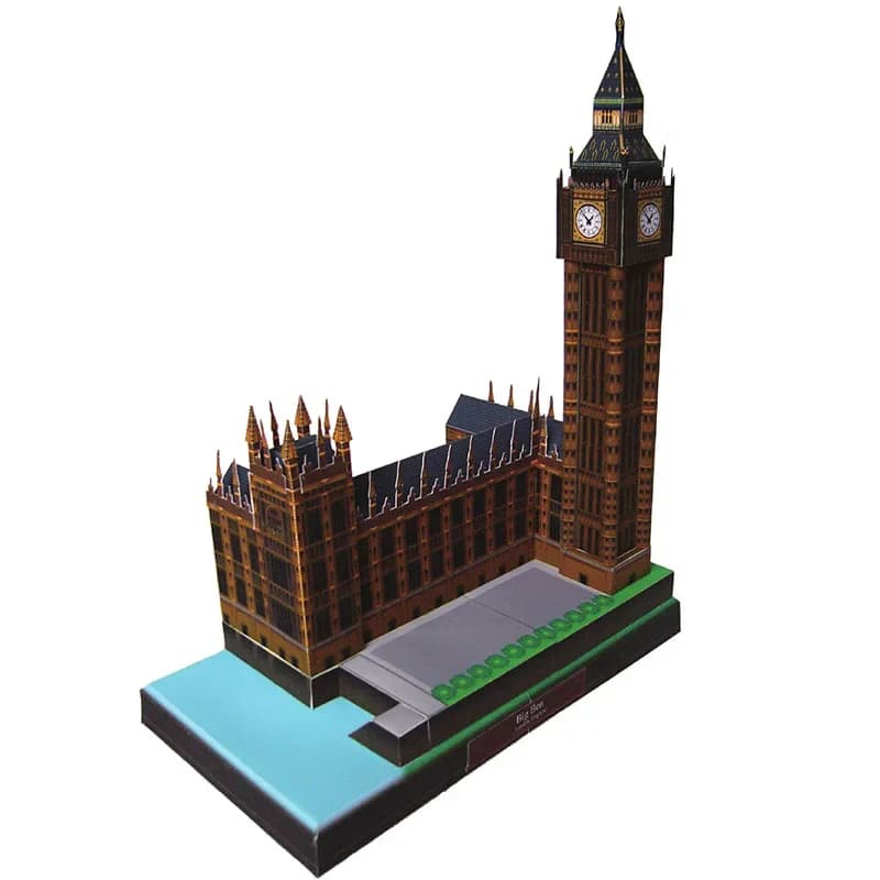 United Kingdom Big Ben Mini 3D Paper Model House Papercraft DIY Art Origami Building Teens Adult Handmade Craft Toys QD-158