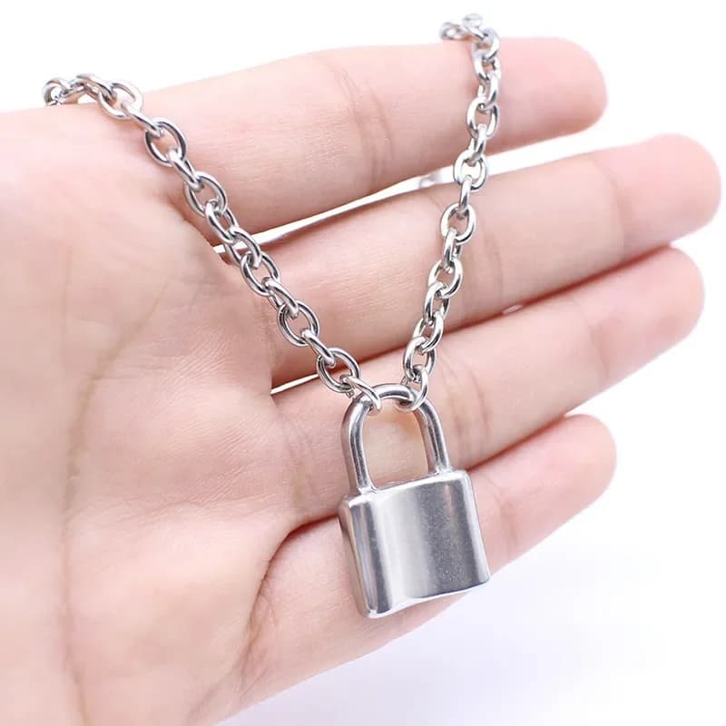 Catena punk con collana con lucchetto per donna uomo Collana con ciondolo lucchetto 2025 Dichiarazione gioielli di moda gotica S195