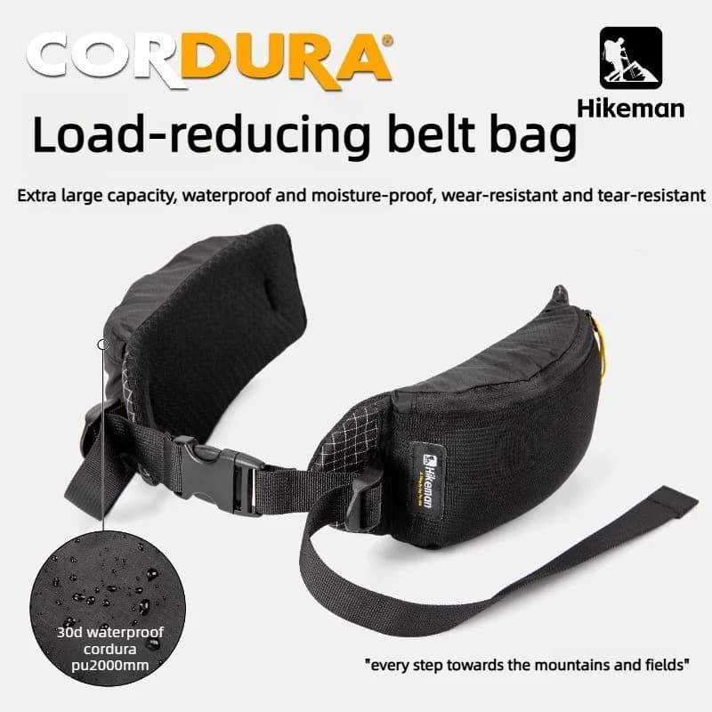 30D Cordura Waist Belt Pack PU2000 Lightweight Hip Pouch Breathable Running Pack ForHiking Trekking Backpack Extension Accessory