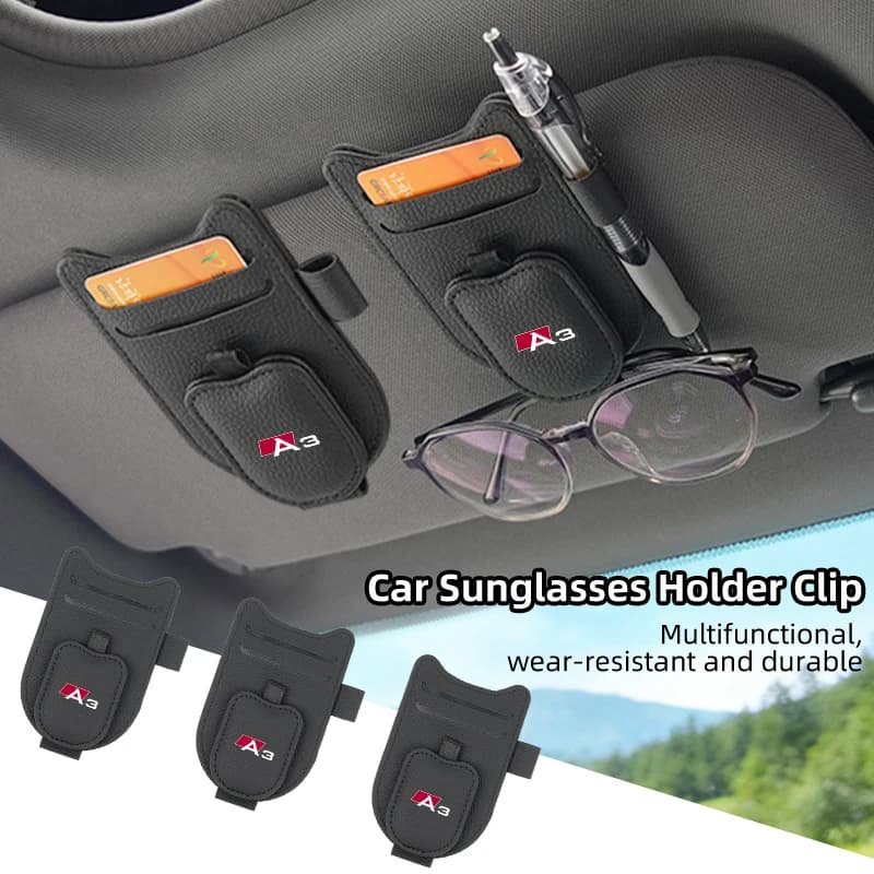 Car Sun Visor Organizer Sunglass Holder Glasses Clip Accessories For Quattro A3 A4 A6 A5 Q5 A1 Q7 Q3 TT S1 SQ5 RSQ3 RSQ8 RS