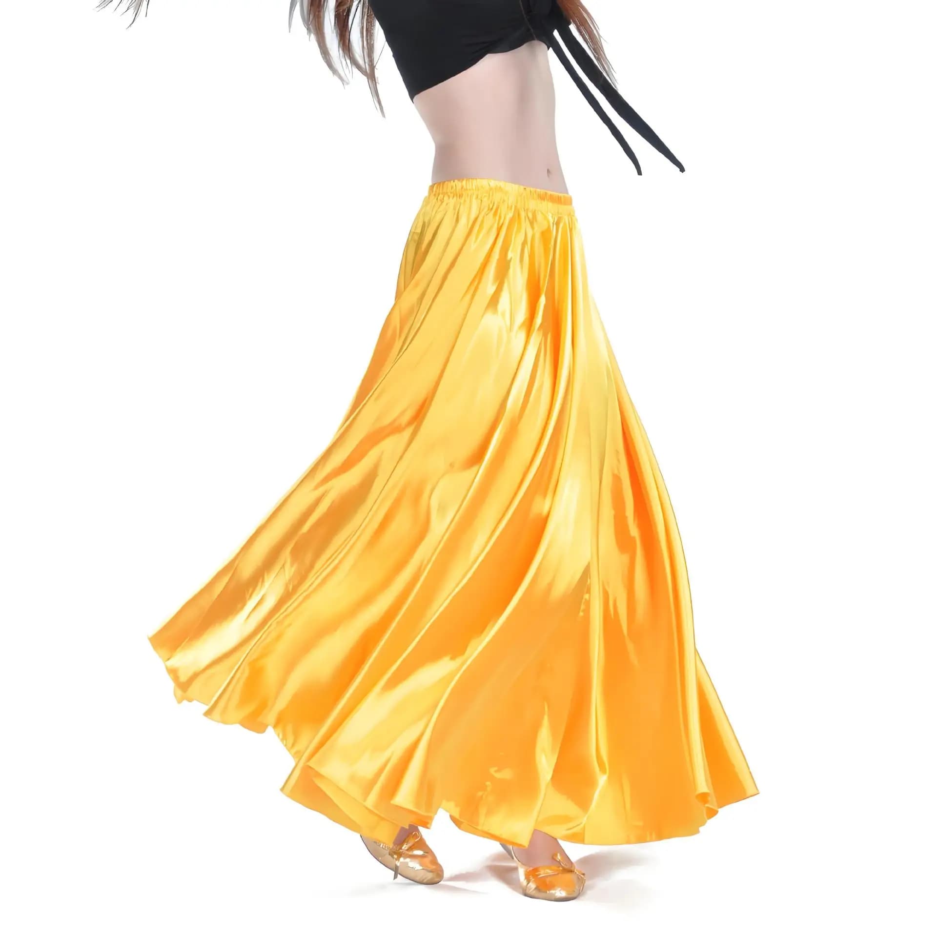 Belly Dance Satin Full Circle Skirt Large Flare Dance Performance Outfit