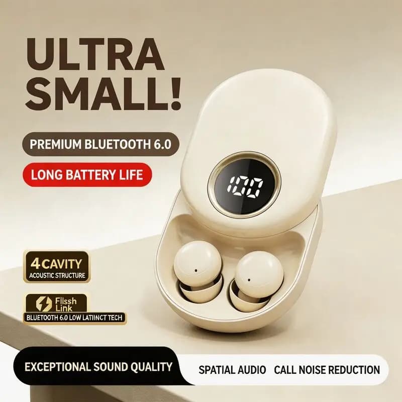Mini Invisible Sleep In Ear Wireless Headphone Touch Control Long Battery Life Bluetooth Earphone Noise Reduction Game Earbud
