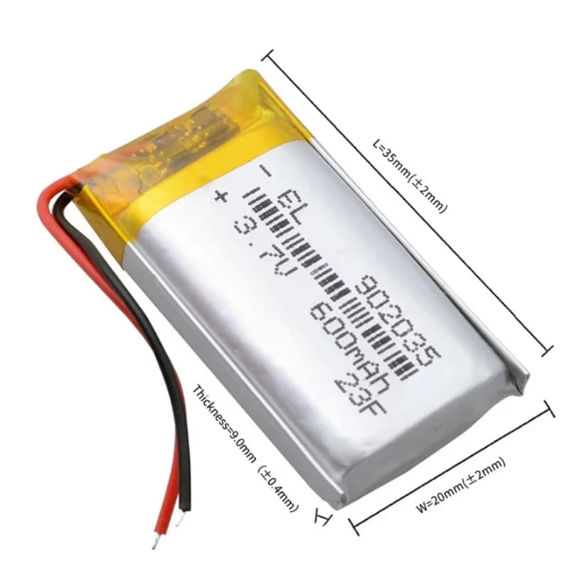 902035 batteria ai polimeri di litio 600mAh purificatore per auto altoparlante Bluetooth selfie stick batteria 3.7v