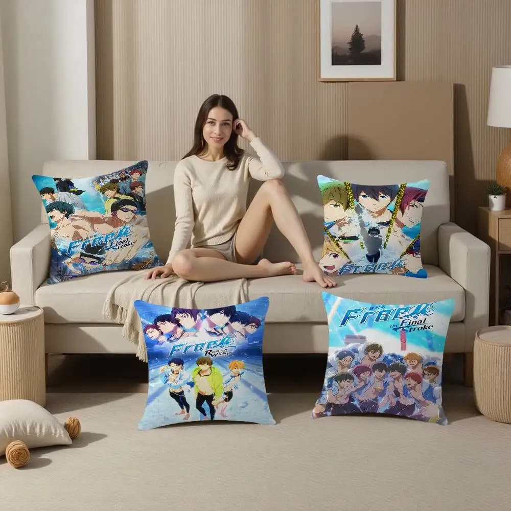 Fodera per cuscino Anime Free Iwatobi Swim Club, federa decorativa per auto e divano, regalo di Natale 40x40cm 45x45cm