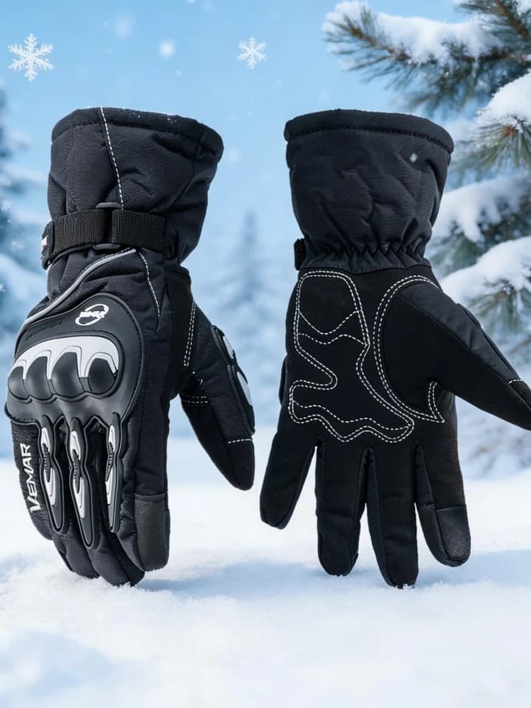 Autumn/Winter Waterproof Motorcycle Gloves – Keep Warm, Touch Screen Friendly, Ideal for Men's Motorbike & Motocross Riding