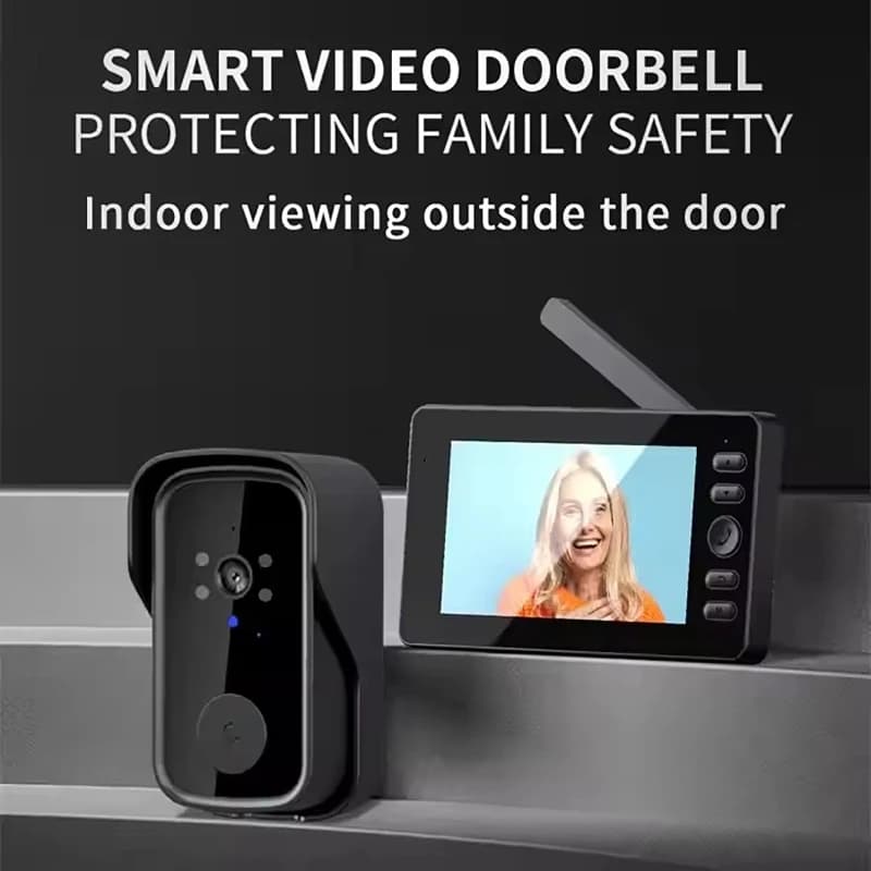 Videocitofono wireless con schermo da 4,3 pollici con citofono bidirezionale Videocitofono di sorveglianza impermeabile con visione notturna grandangolare HD