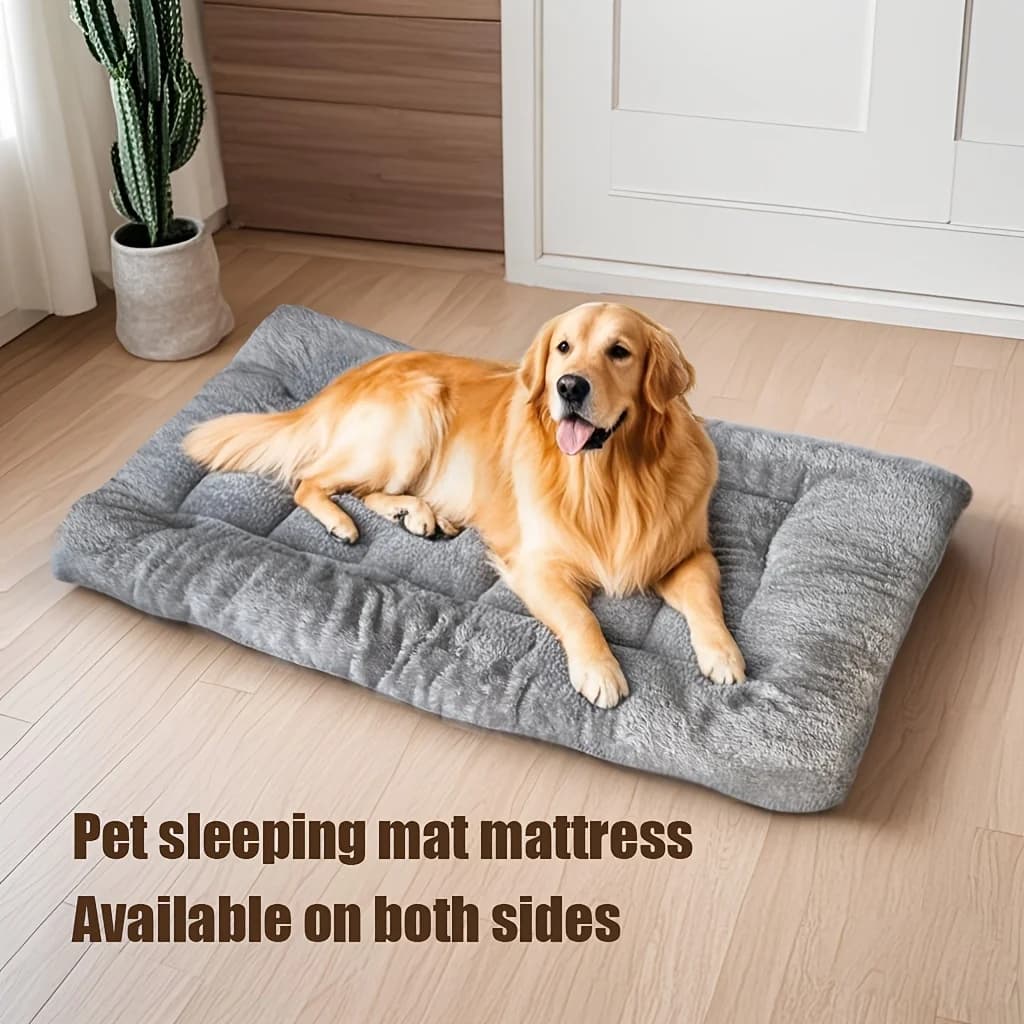 Super Thick Plush Dog Mattress, Washable Double-Sided Soft Cushion, Comfort Rectangular Pet Sofa Bed for Small/Large Dogs