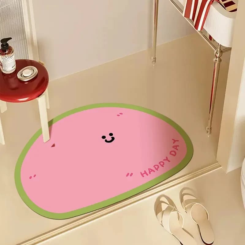 VIKAMA bath mat in the shape of an irregular cloud, quick drying non-slip pad for shower and bedroom decoration