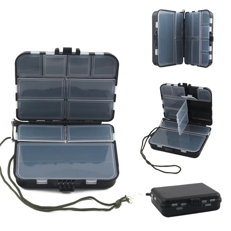 Scatola portaoggetti Ya da strada con testa di piombo Mini custodia per attrezzatura da pesca volante Scatola portaoggetti per esche con gancio per cucchiaio da pesca