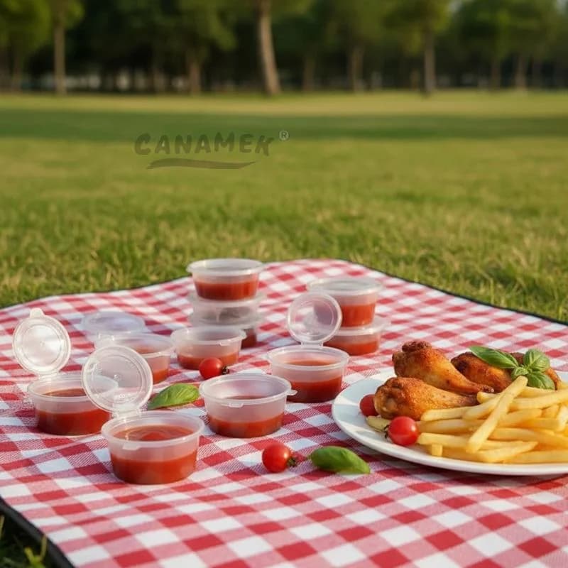 50/100Pcs Mini Leak-Proof Sauce Containers With Lids Food Safe for Salad Dressing Ketchup Daily Meal Prep