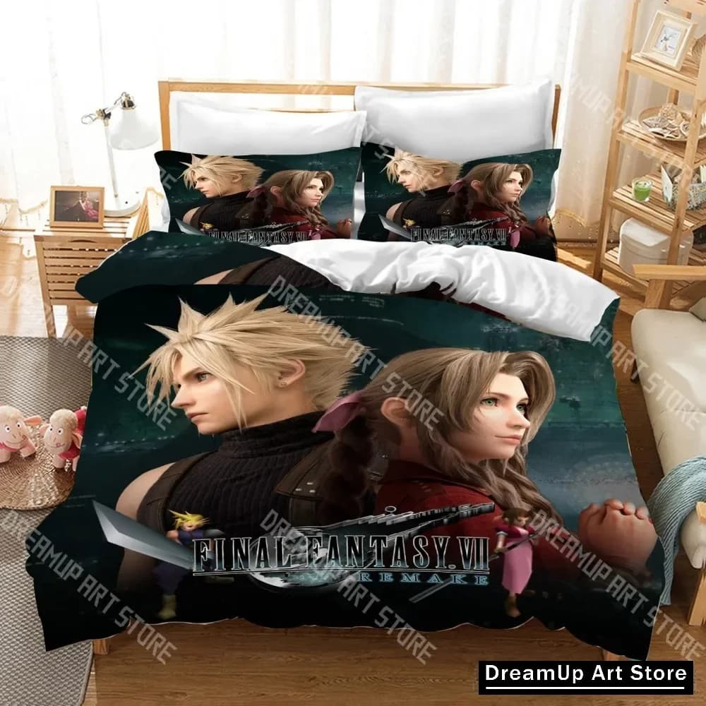 Final Fantasy Piumino Love Child Set copripiumino HD Copripiumino Biancheria da letto per bambini Set biancheria da letto Arredamento camera da letto