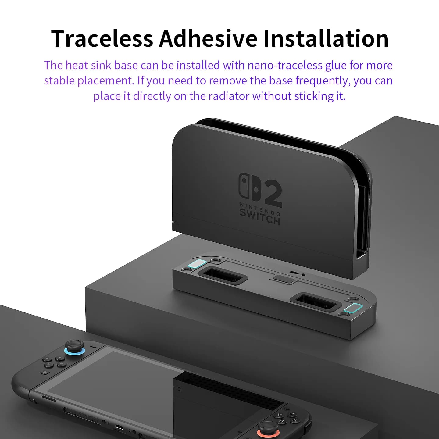 Base di Raffreddamento in Metallo con Doppia Ventola per Nintendo Switch 2, Dissipatore di Calore, Stazione di Raffreddamento ad Aria fino a 8000 rpm, Stazione Dock TV con Spegnimento Automatico