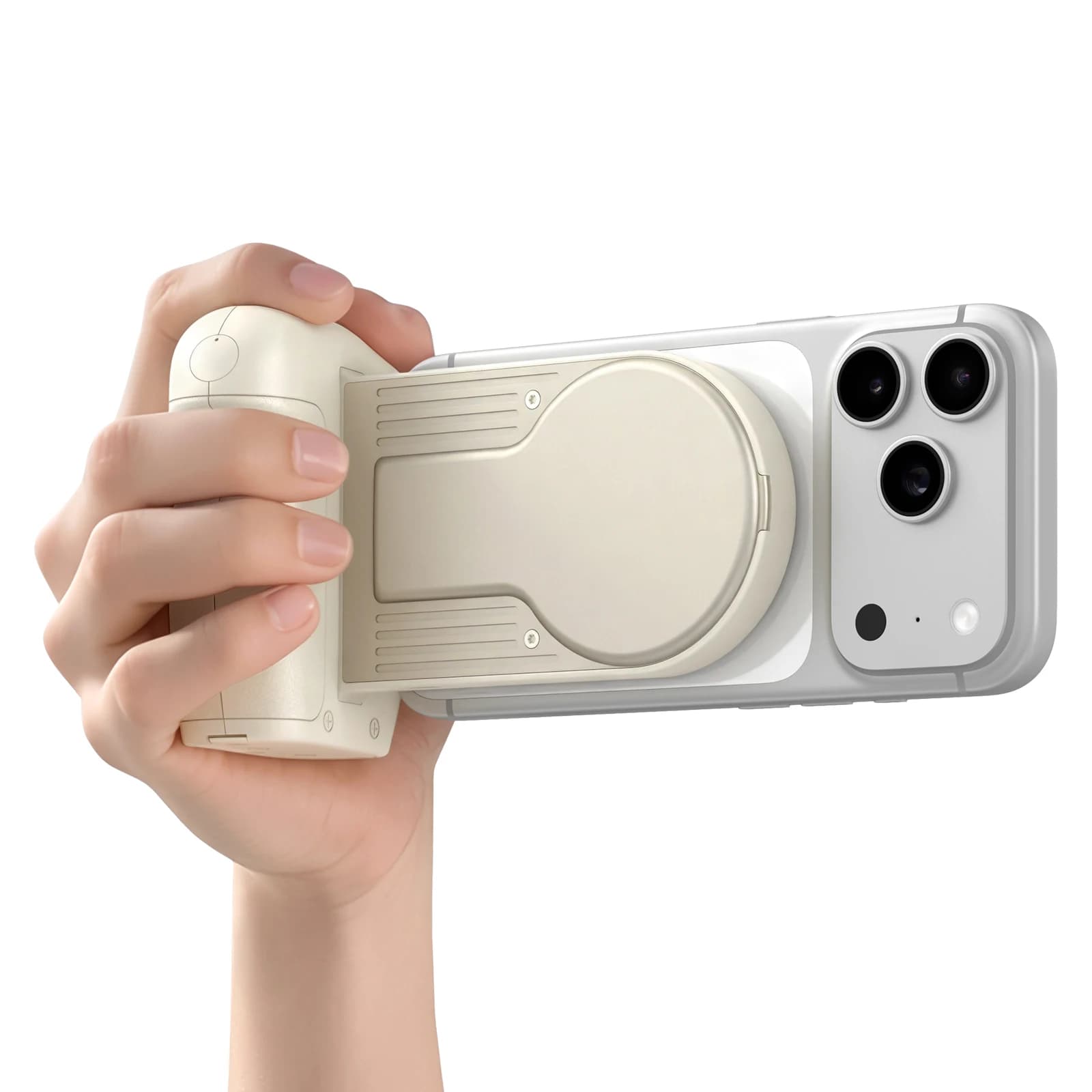 Magnetic M.2 NVMe SSD Enclosure Grip for iPhone 17 Pro ProMax Phone Camera Grip Holder Shooting with External Battery Charging