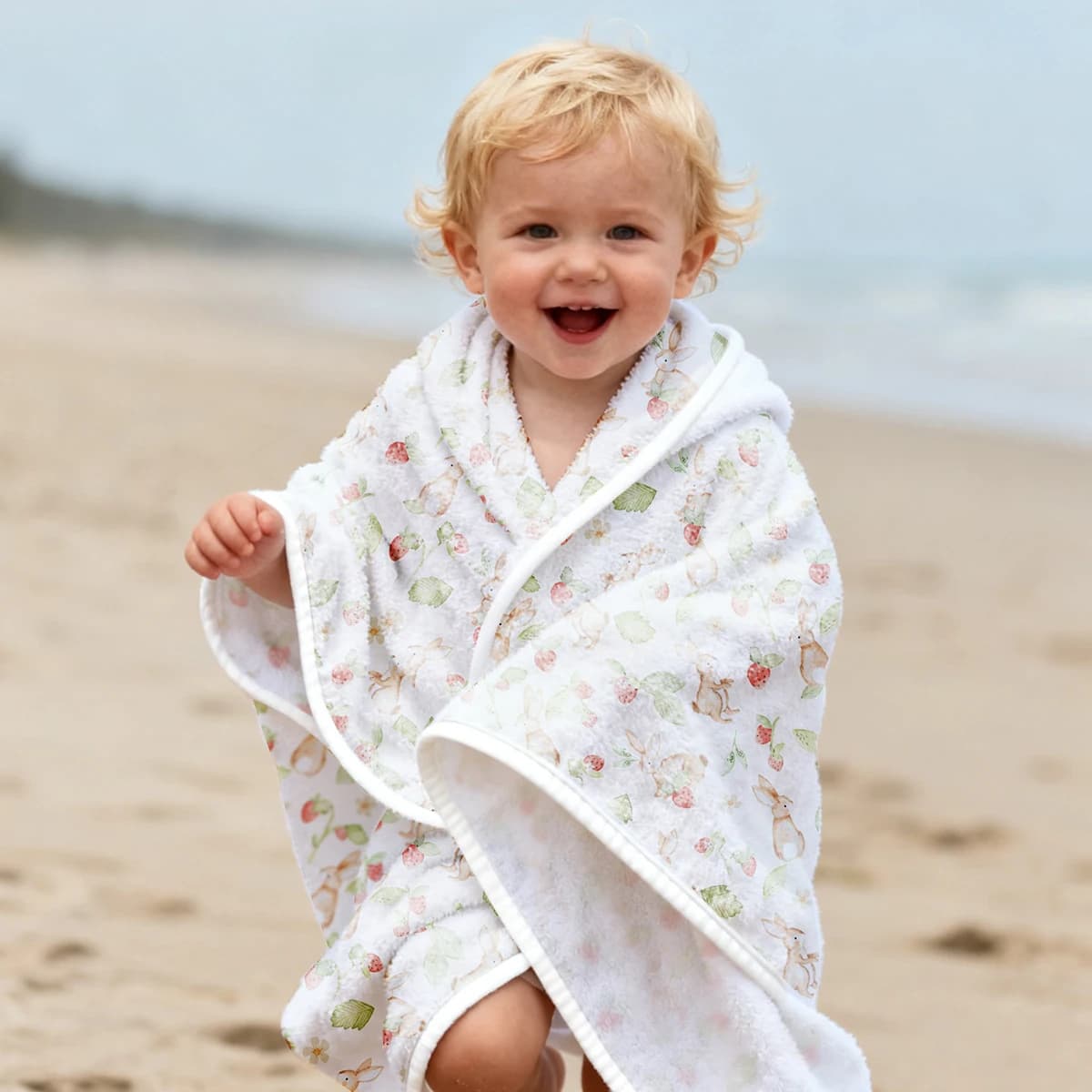 Elinfant 1PC Addens Hot Coral Fleece Children's Hooded Towel Absorbent Bath Towel for Kids Fast Towel for Bathroom, Beach, Pool