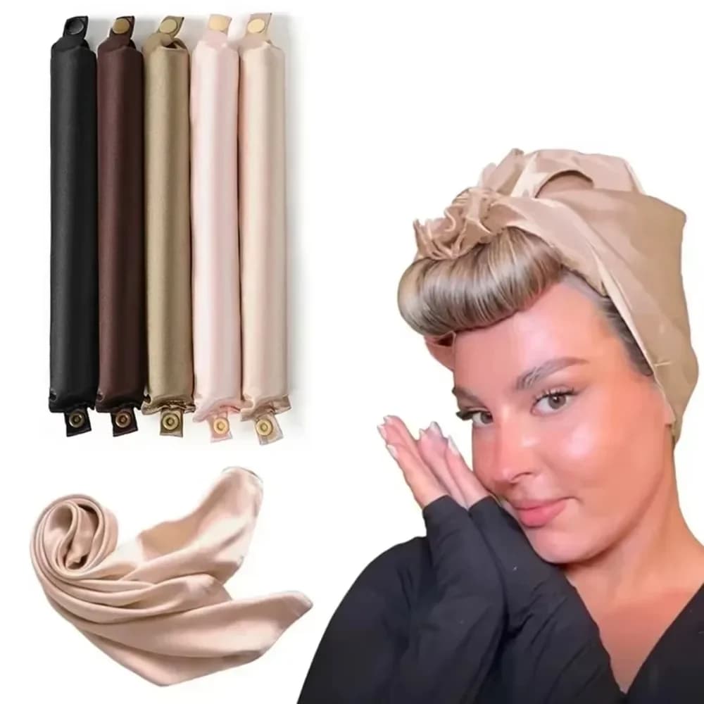 Hair Heatless Bigodino Satin Curling Rod Charm No heat Bigodini Lazy curls Soft Bigodini Dresses for sleeping Hair styling tool