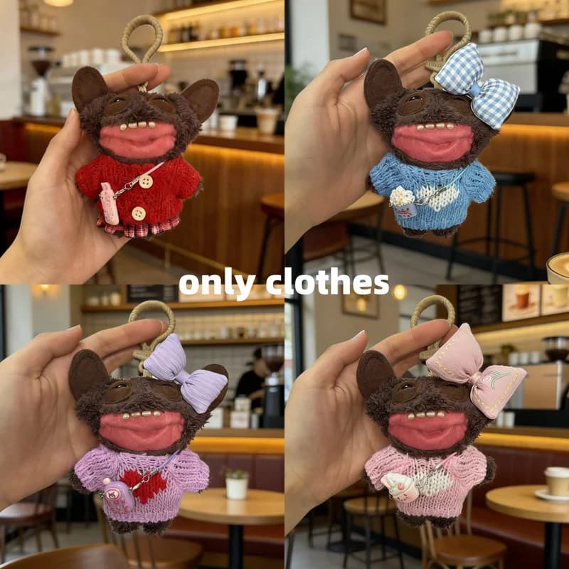 Mini Dresses for Dolls Fuggler Ugly Cute Tooth Monster: Knit sweater, Hair ribbon, Carin accessories, Dressing Toy, Gift