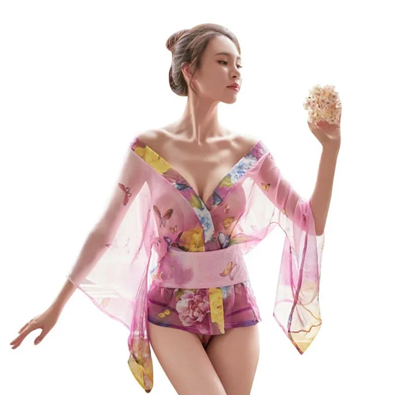 Kimono Accappatoio Donna Stile tradizionale Costumi Yukata Pigiama Cintura Abito giapponese Lingerie sexy Vestaglie Cosplay