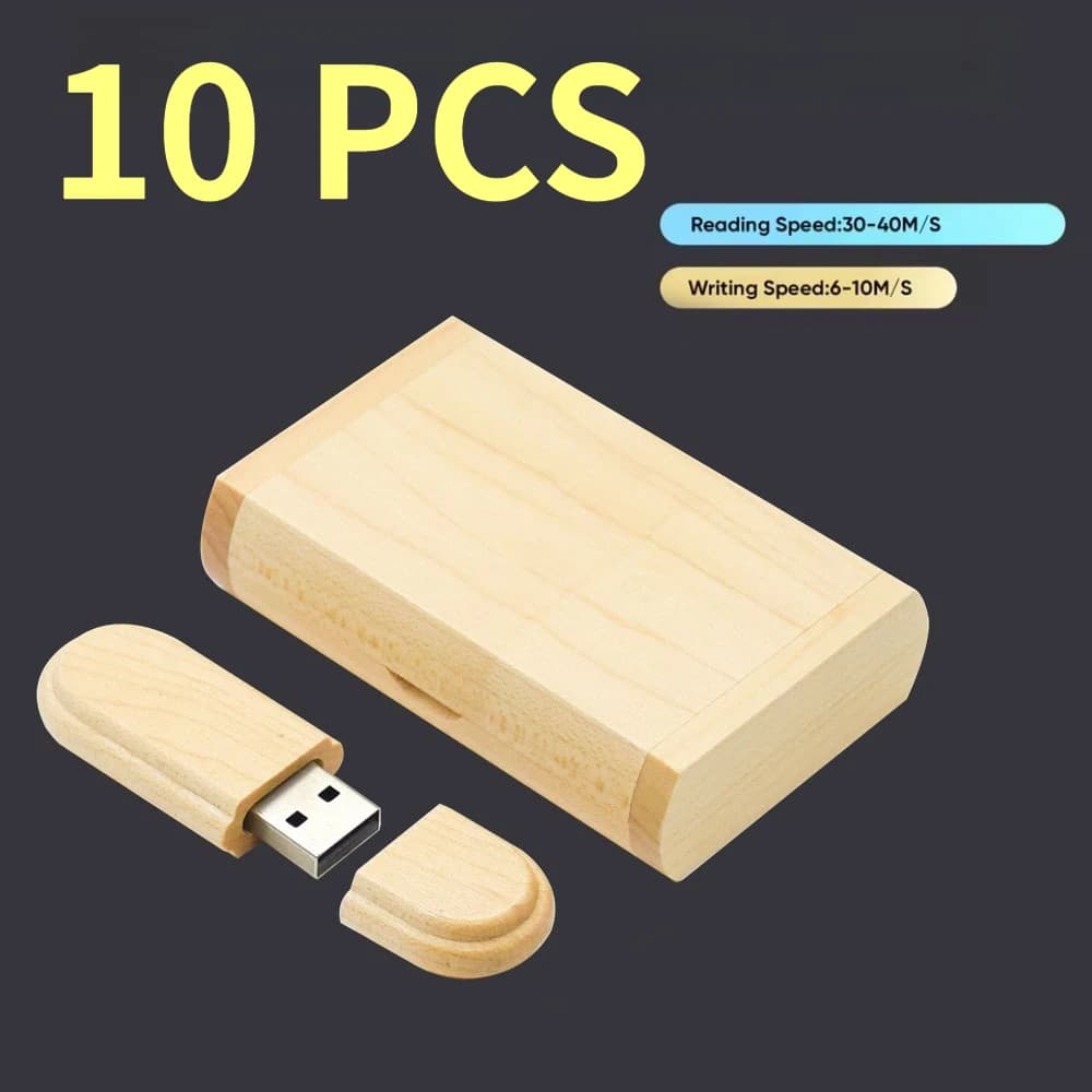 Set di 10 Chiavette USB 2.0 da 128GB con Logo Personalizzato Gratuito, Pen Drive da 64GB, Regalo Creativo per Fotografia e Matrimonio, Memoria USB da 32G