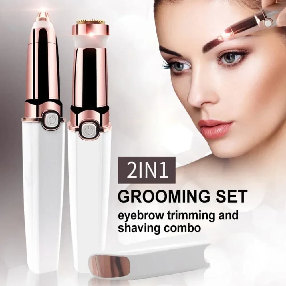 1 pezzo di rimozione peli del viso portatile per donne, mini rasoio, trimmer per sopracciglia per corpo, barba, sopracciglia e braccia