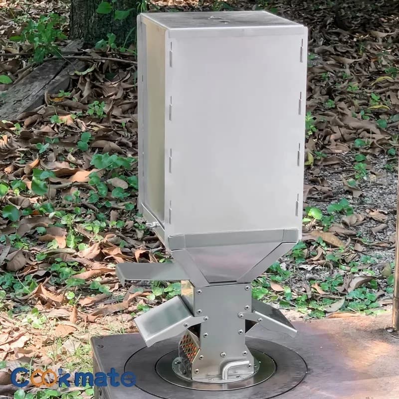 Pellet stove with Silver burner, Wood heater Portable for Camping, Oven with Temperature Control, for Picnic, Kitchen in Tent, Heat maintenance