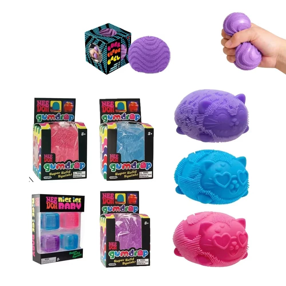 Hot Fuzz Ball Cat Stress Relieving Puzzle Toys Malt Sugar Squishy Stress Relief Slow Rebound Anti-Anxiety Squeeze Toy