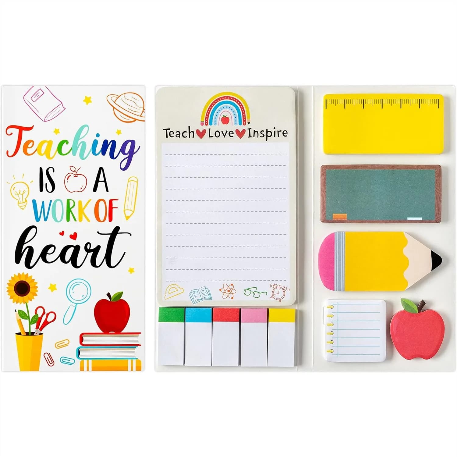 Set di Note Adesive per Insegnanti con Design a Lavagna Carino per Forniture Scolastiche e da Ufficio