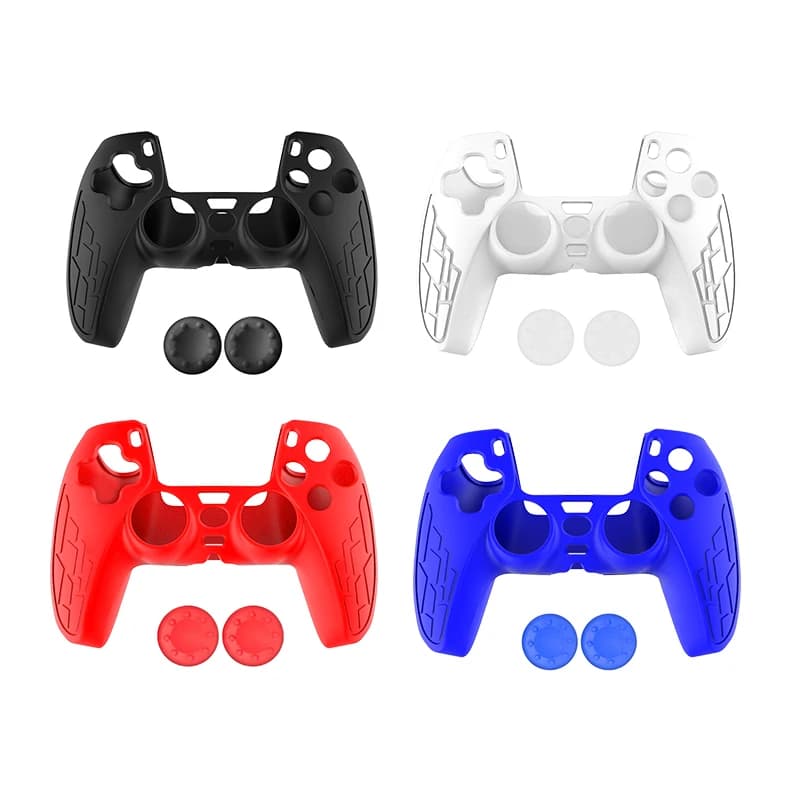 Cover in silicone morbido per accessori PS5, custodia in gomma per joystick PS5 Slim, protezione per controller PS5, grip per pollici.