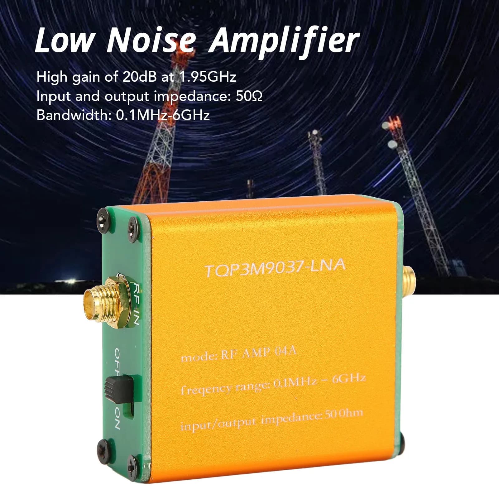 Amplificatore di potenza RF Amplificatore a basso rumore 0,1 MHz-6 GHz Full Band 20 dB LNA ad alto guadagno per ricevitore telecomando per radio FM