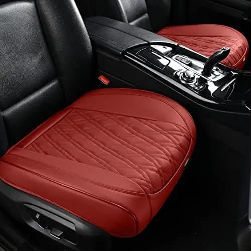 2 Car Covers Leather Nappa Red Wine - Interior Protection Car Breathable and Elegant for Men and Women