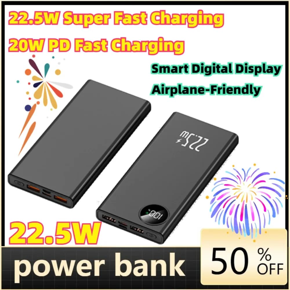 Portable Fast Charging Powerbank Type C USB-C PD Qucik Charge External Battery Charger 22.5W Power Bank 20000mAh 10000mAh