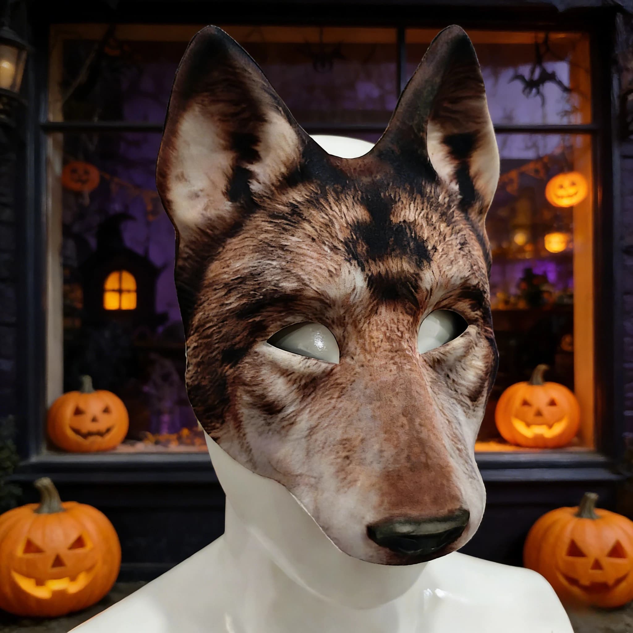 Maschera Realistica da Lupo per Halloween e Carnevale, Copricapo Morbido e Confortevole per Adulti e Bambini, Accessorio per Travestimenti Festivi