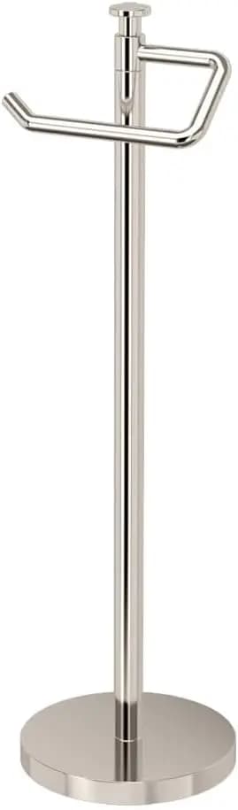 Portarotolo da terra per carta igienica, 60 cm (H), nichel lucido con base pesante imbottita per bagno