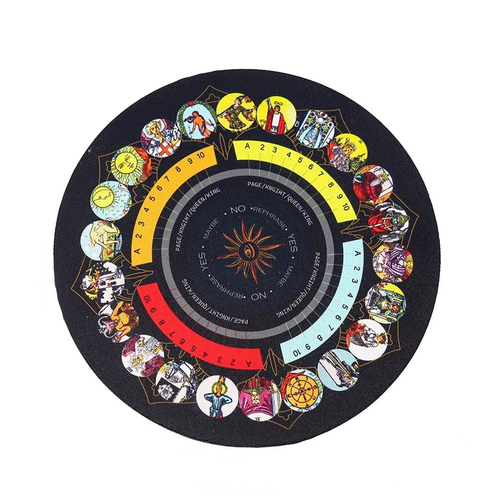 22cm Round Rubber Tarots Card Pad pendolo divinazione astrologia Table Mat gioco da tavolo tappetino per Mouse forniture per stregoneria per altare