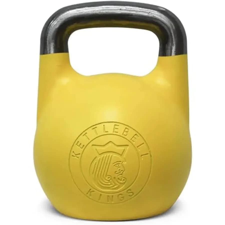 Kettlebell da Competizione con Manico da 33mm, Pesi da 4-32KG, in Acciaio Nero Resistente, Attrezzatura per Allenamento in Palestra e Fitness Domestico