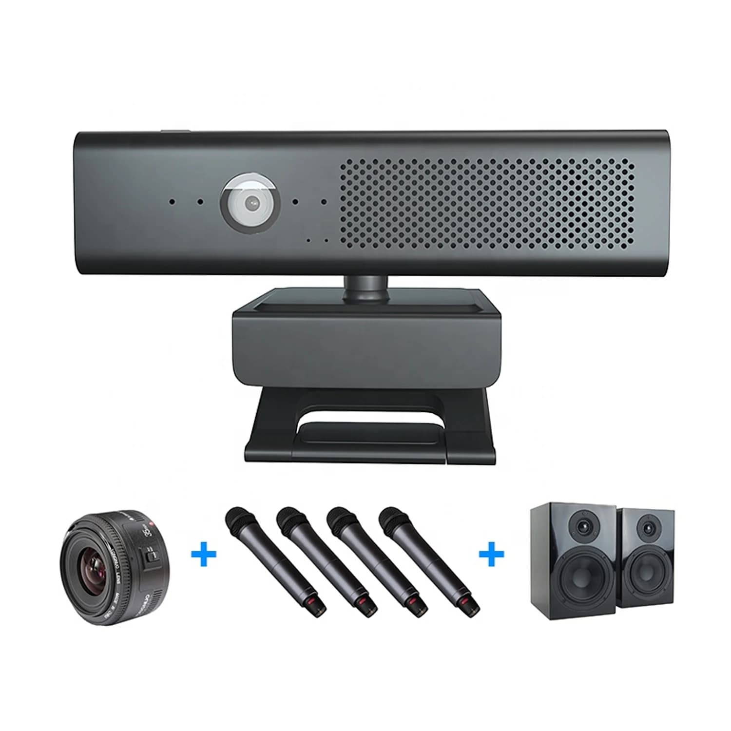 2MP 1080P 3in1 Altoparlante omnidirezionale Webcam USB per videoconferenze Insegnamento online Boardcast Video Fotocamera digitale Web Cam