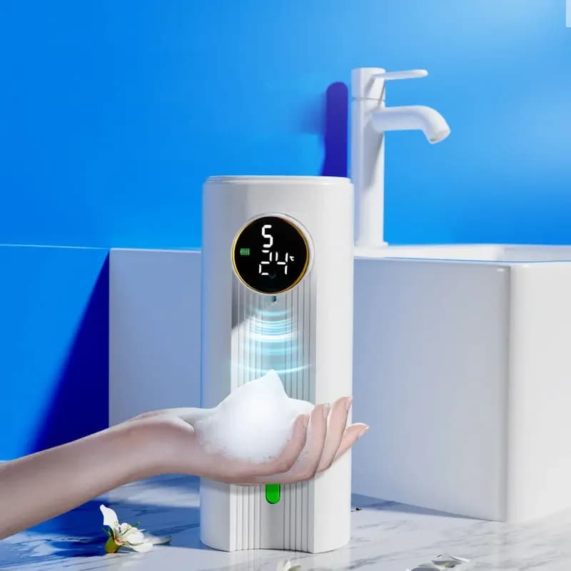 Dispenser automatico di sapone gel schiuma per disinfettante per le mani a induzione da 350 ml Dispenser di ricarica USB per shampoo in schiuma gel doccia